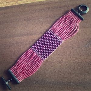 Miriam Salat Glass Microbeaded Toggle Bracelet